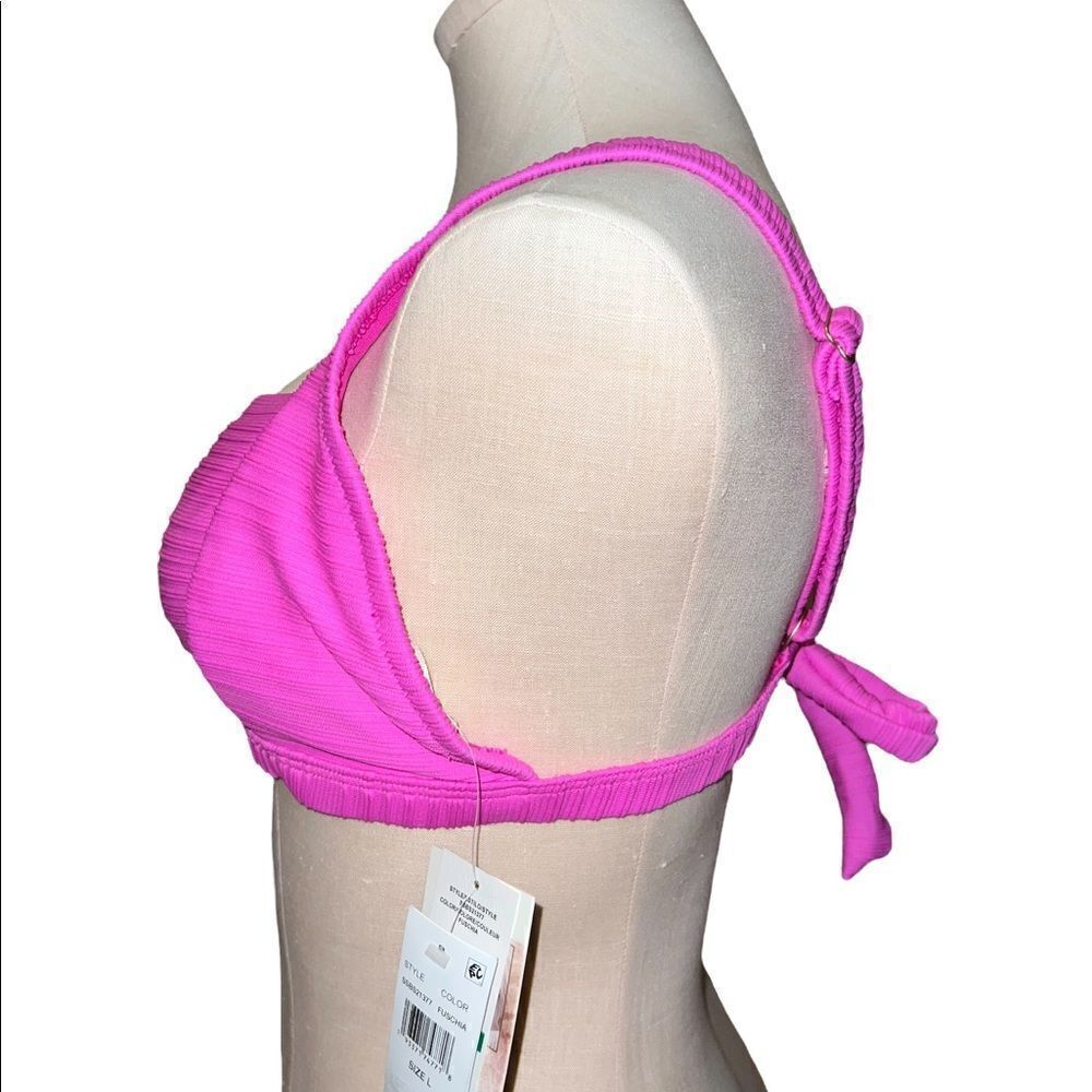 Jessica Simpson Ribbed Bikini Top Purple Retro Women's Large NWT - Picture 5 of 8